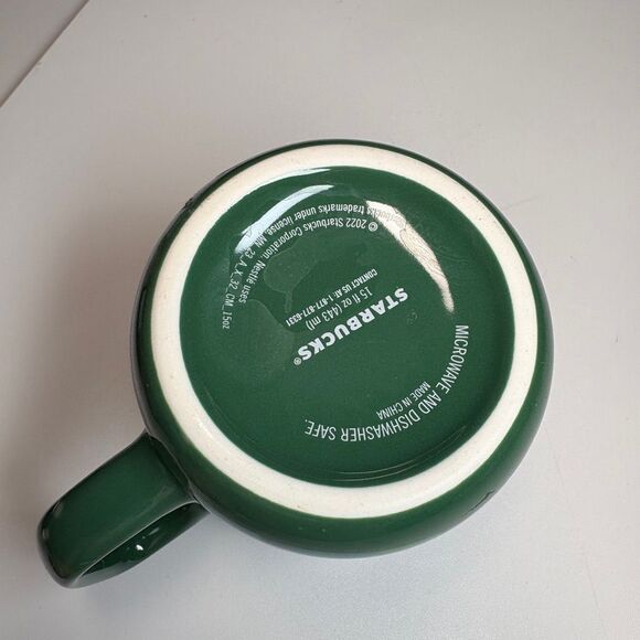 STARBUCKS 2022 Green Marbled Mermaid Siren Logo 15 Ounce Cup - Picture 4 of 6